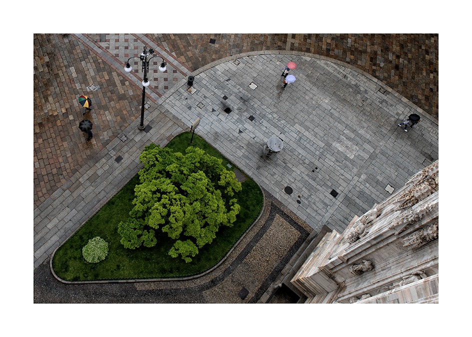 Gatan från ovan Milano, Stadsfoto